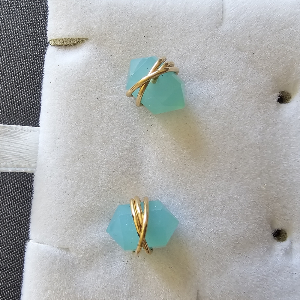 Elegant Gold and Blue Earrings